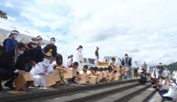 寒河江八幡宮例大祭で放生会が行われました