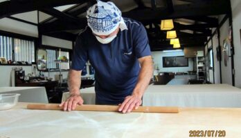 飯豊町からそば打ち体験に来てれました