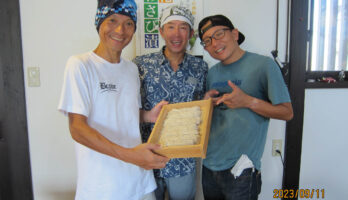 マラソン仲間でそば打ちに来てくれました