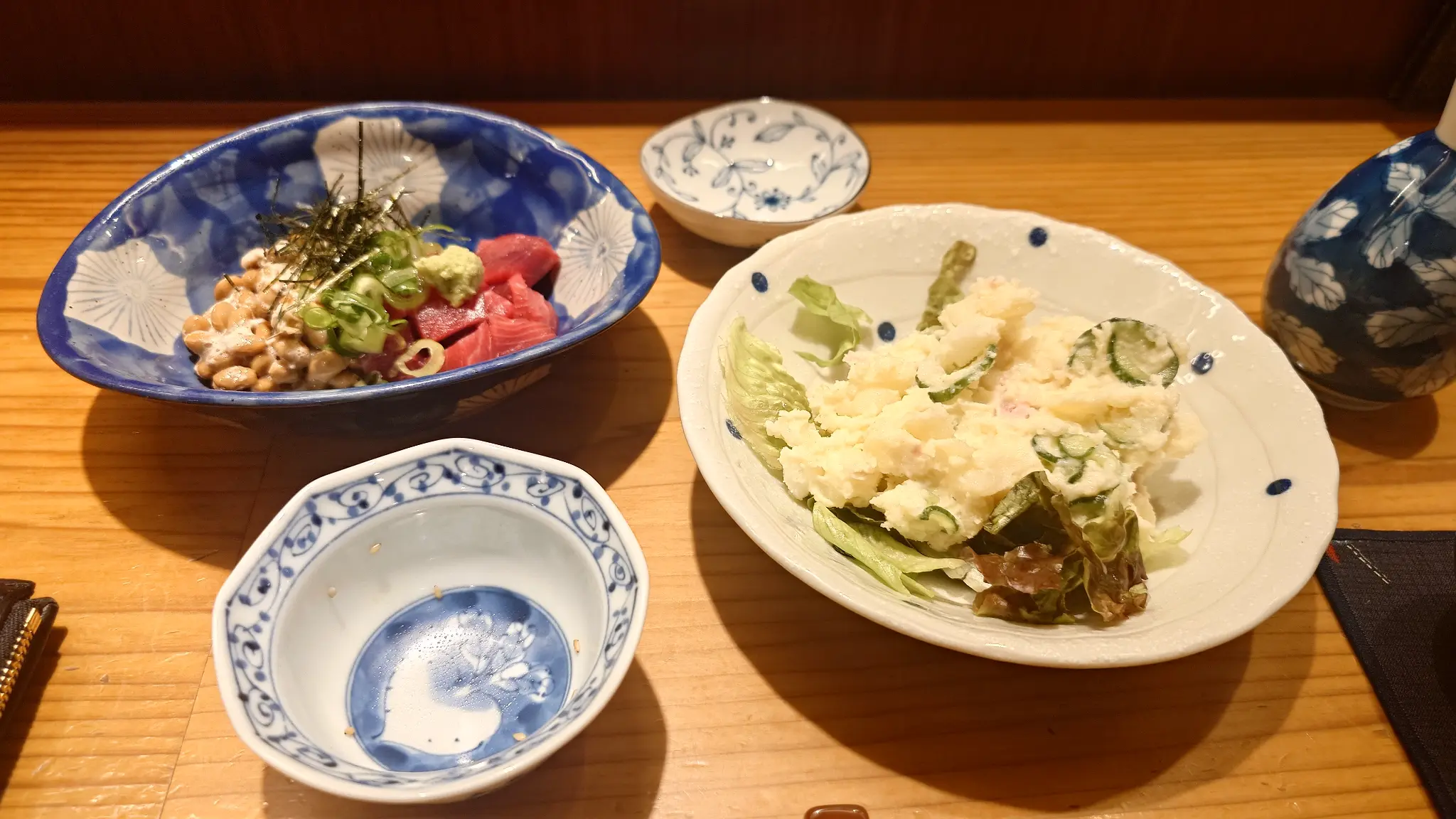 ポテトサラダとマグロ納豆